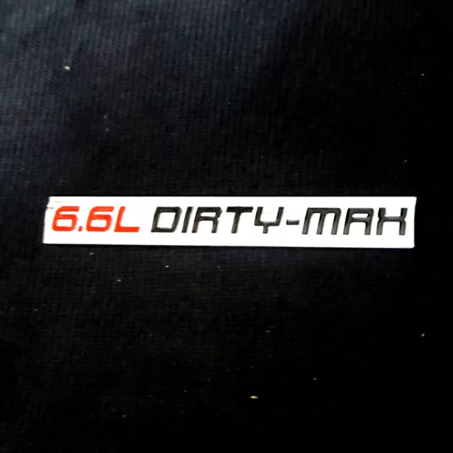 1x Chrome Red Black 6.6L DIRTY-MAX Metal Badge Decal Emblem Sticker Grand Racing