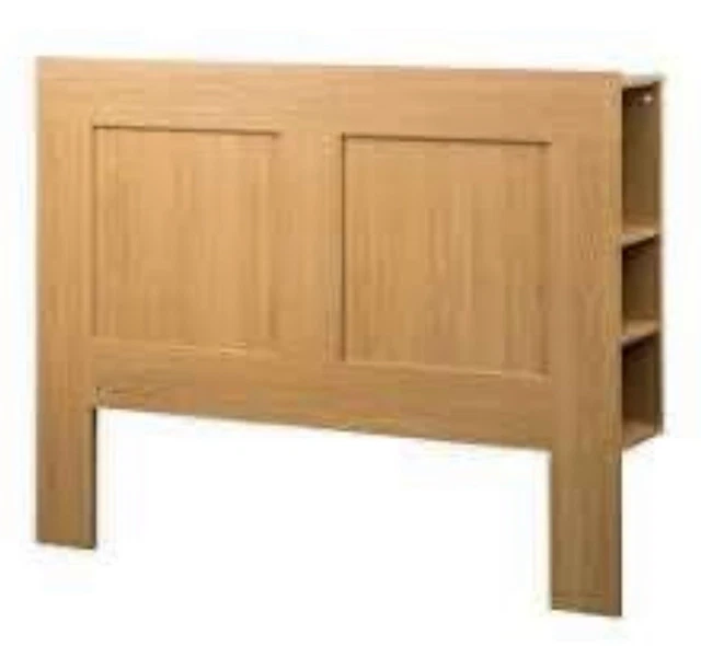 IKEA BRIMNES BED Headboard with Storage Compartment, Double, Oak Finish ...
