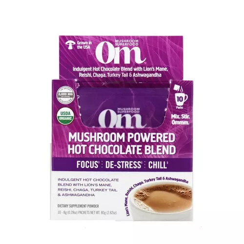 Hot Chocolate Mushroom Powder 2.82 Oz By Om Mushrooms