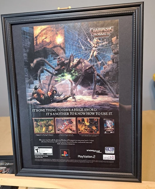 Vtg Playstation Advertisement- 2003 Champions of Norrath- PS2  -Framed