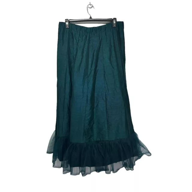 historical renaissance festival fantasy green long drawstring maxi Skirt