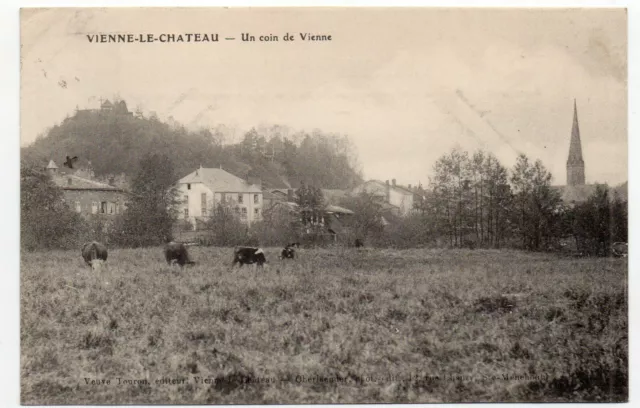VIENNE LE CHATEAU - Marne - CPA 51 - un Coin - vaches au paturage