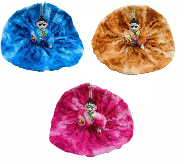 Laddu Gopal Winter POSHAK Winter Fabric for Krishna Pack of 3 Random Color