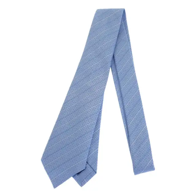 Louis Vuitton Cravat Stripe Monogram Necktie M76851 100% Silk Two Tone Blue Used