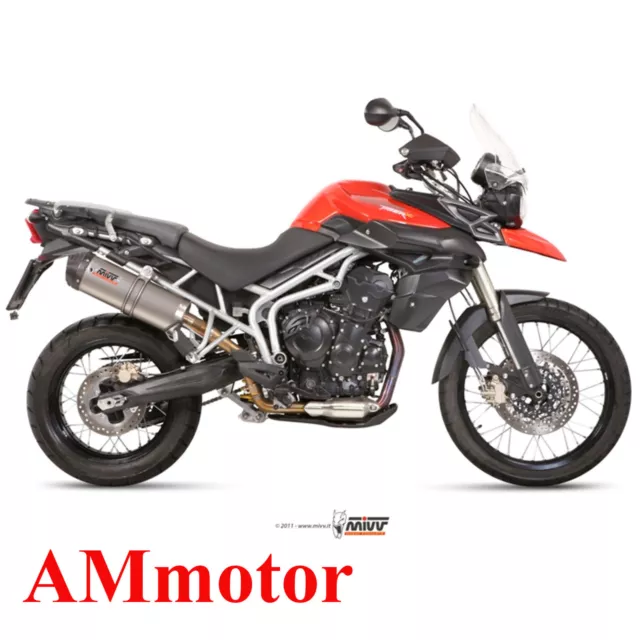 Mivv Triumph Tiger 800 2016 16 Terminale Di Scarico Oval Titanio Carbon Cap Moto