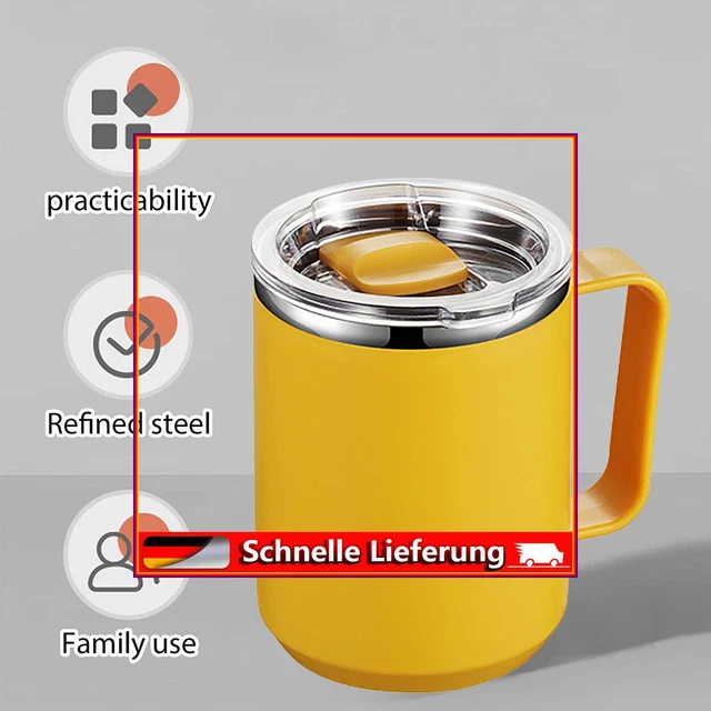 Taza de té Fiorky 450 ml, a prueba de fugas, de doble capa, vaso de cerveza,