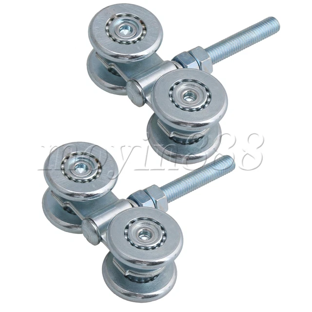 Barn Door Track Rollers Steel Double Wheel Hanging Trolley H3-3 w/ s Set of 2