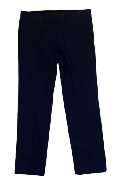 Theory Men’s Marlo Honaker Navy Blue Cotton Stretch Flat Dress Pants Sz 36 x 32