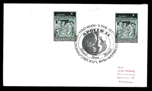 Brief m/Sonderstempel " Weihnachten " ;Mi.-Nr: 1276 ; SST : 1150 Wien , 5.2.1971