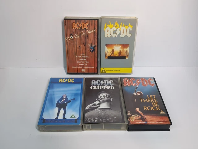 5 X AC/DC VHS Tapes Live at Donington Let There be Rock Fly On The Wall ...