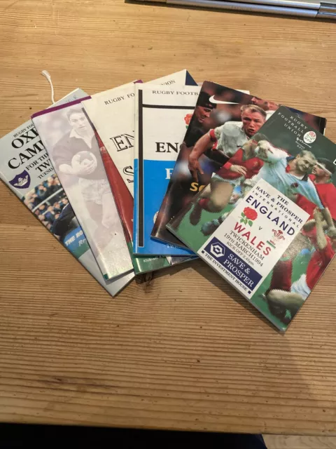 Assorted Rugby Union Official International Match Programmes Some With Tickets