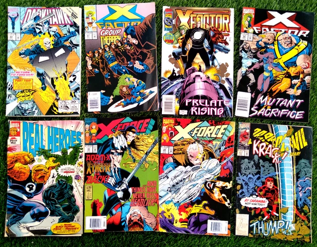 Lot Of 8 Vintage Marvel Comic Books Darkhawk X Factor Daredevil X Force Heroes
