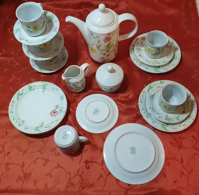 DDR Kahla Kaffeeservice DDR  mit Blumen Motiv Porzellan vintage