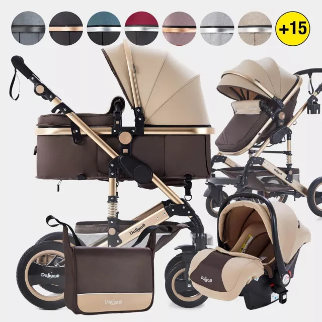 Daliya® 3 in 1 Kinderwagen Buggy Kombikinderwagen Reisebuggy inkl. Babyschale