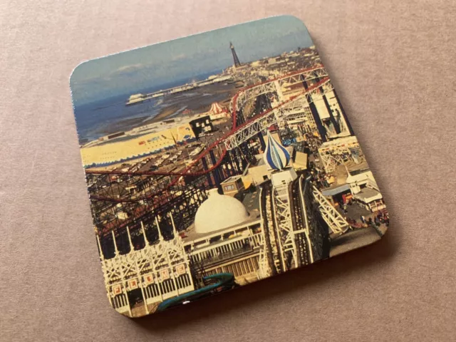 Blackpool Drinks Coaster Set, Big One, Donkeys, Trams, Tower, etc.