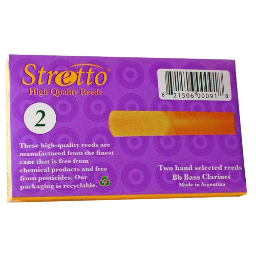 Stretto SRBC2 #2 Bass Clarinet Reeds, Box of 2