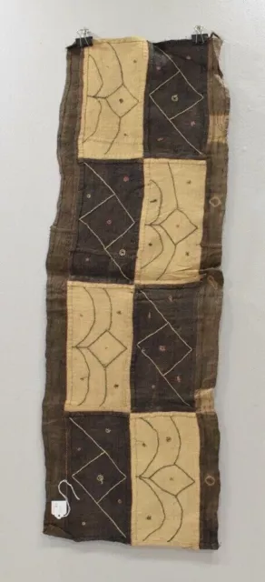 African Kuba Cloth Natural Woven Raffia Table Runner Congo