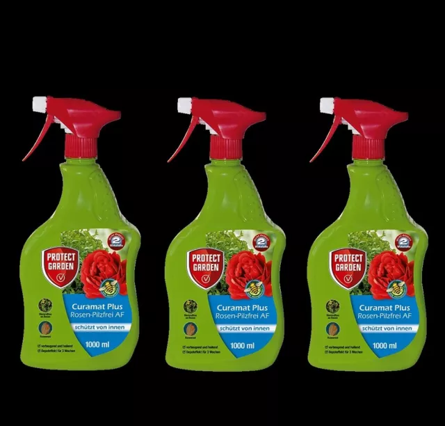 3 x Protect Garden Curamat Plus ROSEN-Pilzfrei AF 1000 ml Pilzkrankheiten Schutz