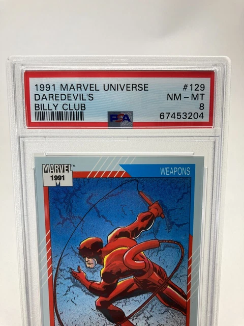 1991 Impel Marvel Universe Series 2 PSA 8 NM-MT Daredevil's Billy Club #129 2
