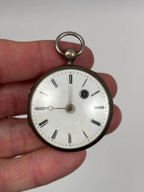 Montre De Poche Ancienne En Argent - Décor Homme Et Femme, Style Coq, Vintage Français