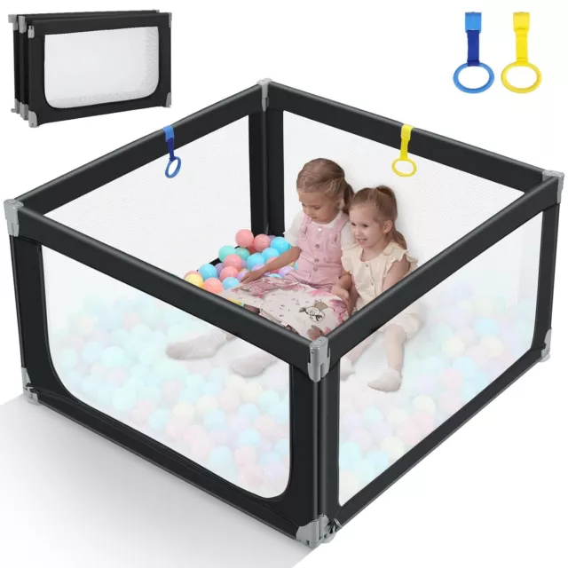 125x120 cm Laufstall Laufgitter Baby Kind Absperrgitter Krabbelgitter Spielstall
