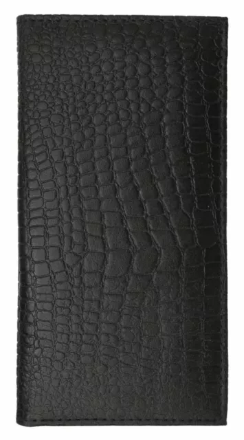 Genuine Leather PLAIN Checkbook Cover Crocodile Black NEW!!!