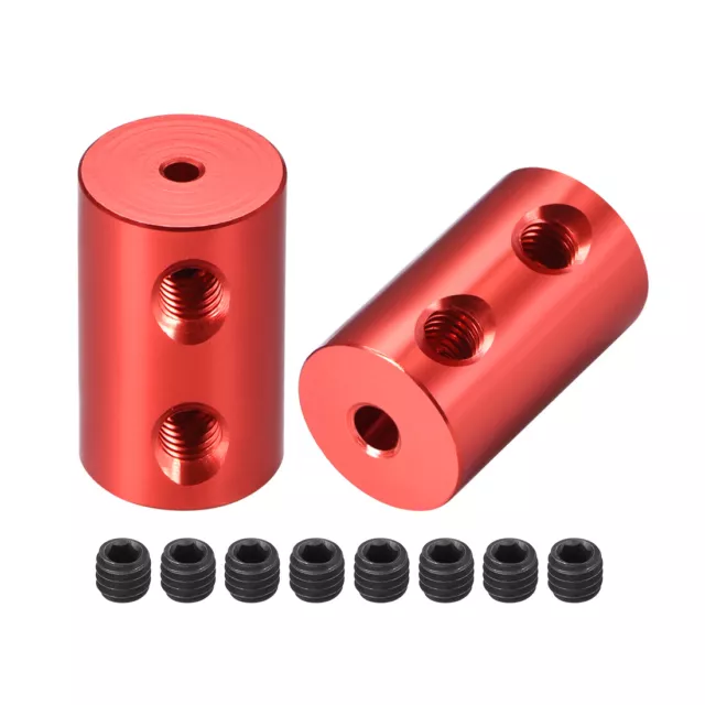 Accoppiamento albero 2 mm a 3 mm foro L20xD12 accoppiatore rigido ruota motore robot rosso 2 pz