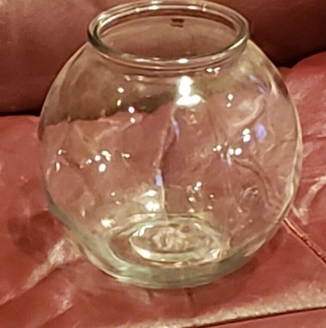 Fish Bowl Glass Round Style Goldfish Betta Approx 4" Top, 22" Circumference 15"H