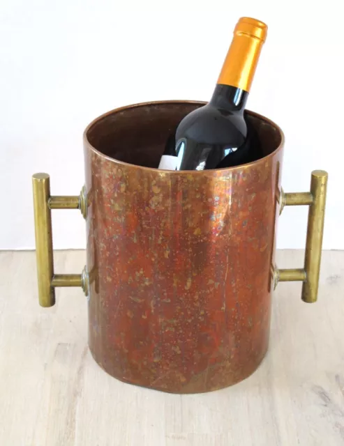Alter Sektkühler Sekt-Kübel Wein-Kühler 30/40er Jahre Kupfer/ Messing Zylinder