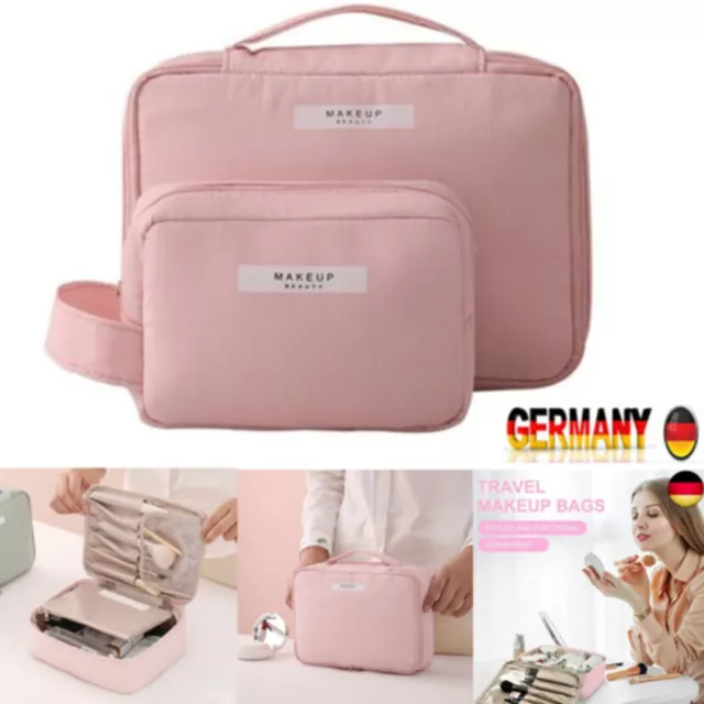 2Stück Kosmetiktasche Portable Reise Make Up Tasche Schmink Wasserdicht Rosa DHL