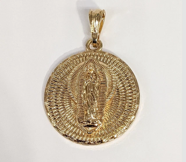 Gold Plated My Lady Virgin Mary Pendant Oro Laminado Virgen de Guadalupe Medalla