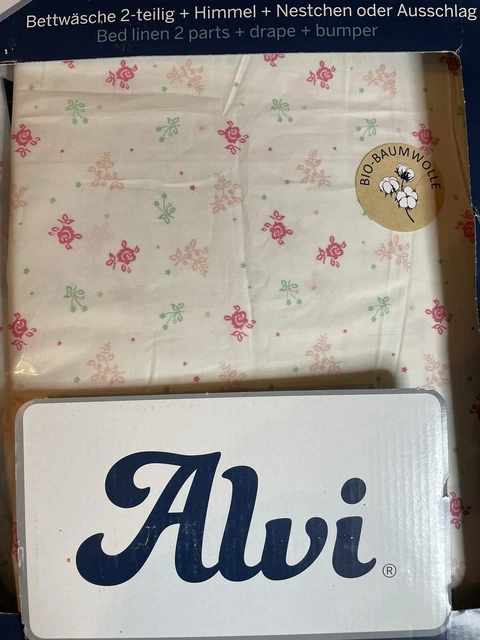 ALVI Complete Set for Bassinet Birthe Rose Garden 80x80 CM 3 Pc. New Boxed