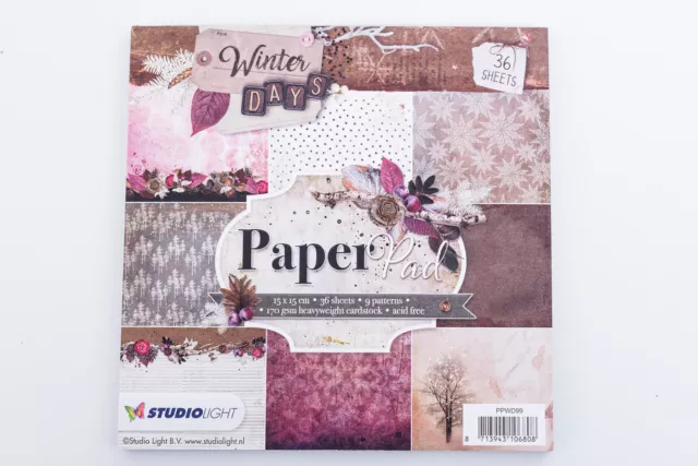 PaperPad StudioLight Hintergrund Scrapbooking Basteln Papier 15x15cm Winter Days