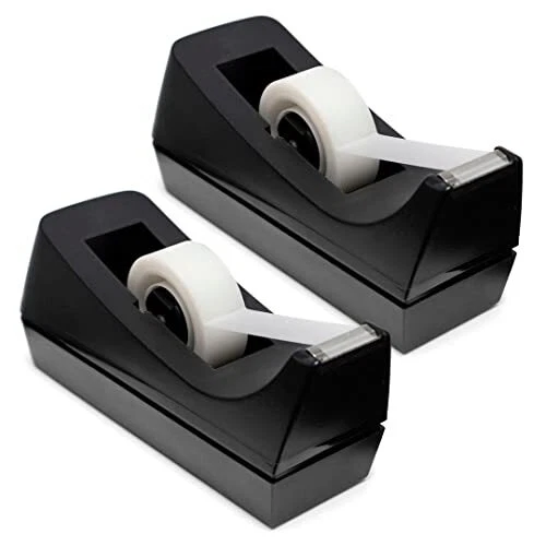Desktop Tape Dispenser - Non-Skid Base - Weighted Tape Roll Dispenser -