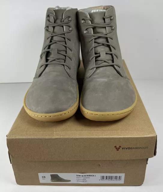 VIVOBAREFOOT GOBI HI III NUBUCK L WOMENS DRIFT WOOD LEATHER Shoes Size US 7.5