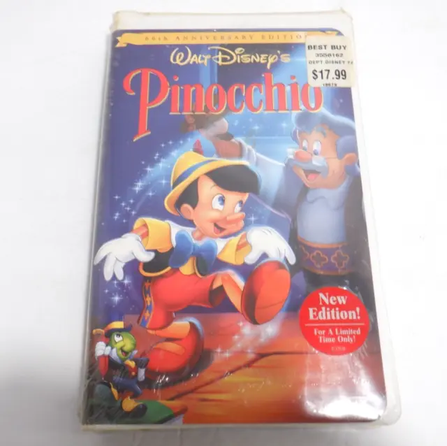 Walt Disney Pinocchio VHS 60th Anniversary Edition SEALED