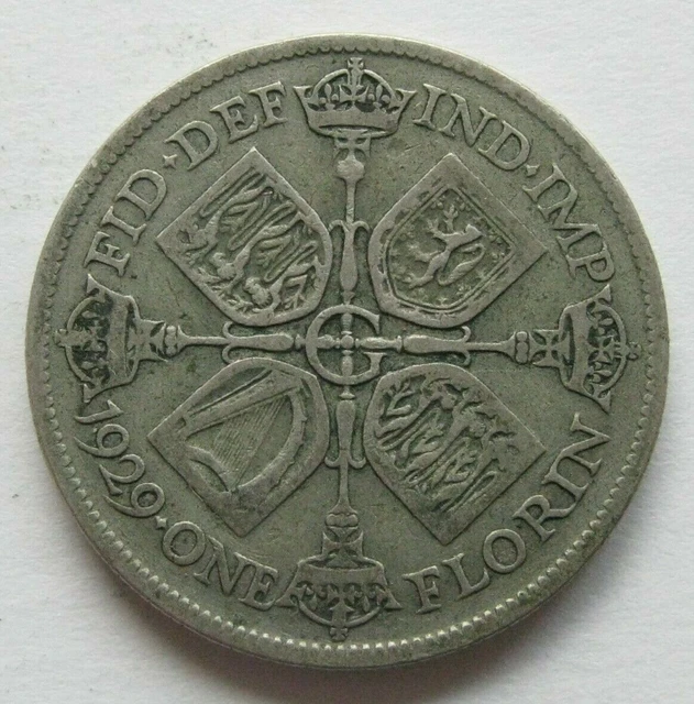 ZALDI2010, UK, 1 Florin Of 1929. Sterling Silver