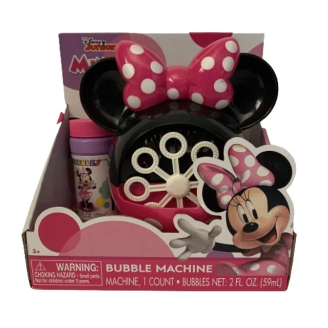 DISNEY JUNIOR MINNIE Mouse Bubble Machine With Bubbles New In Box 16.