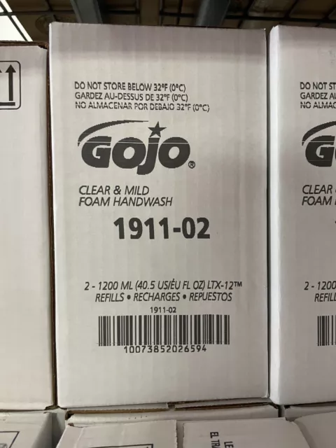 GOJO 1911-02 CLEAR & MILD FOAM HAND SOAP REFILL - 1200 ml