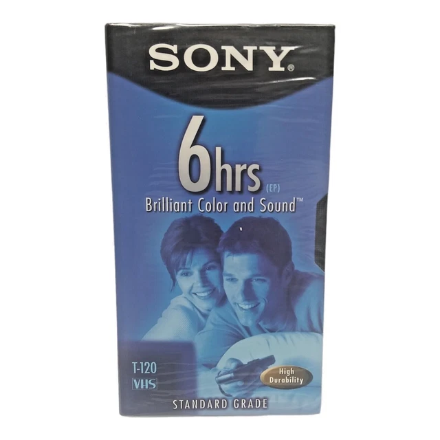 Sony Premium VHS Blank Tape T-120 6 Hours New Sealed