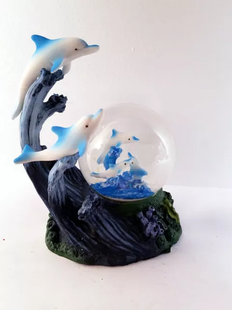 Marine Life Dolphins Figurine Snow Globe for Office or Home Decoration