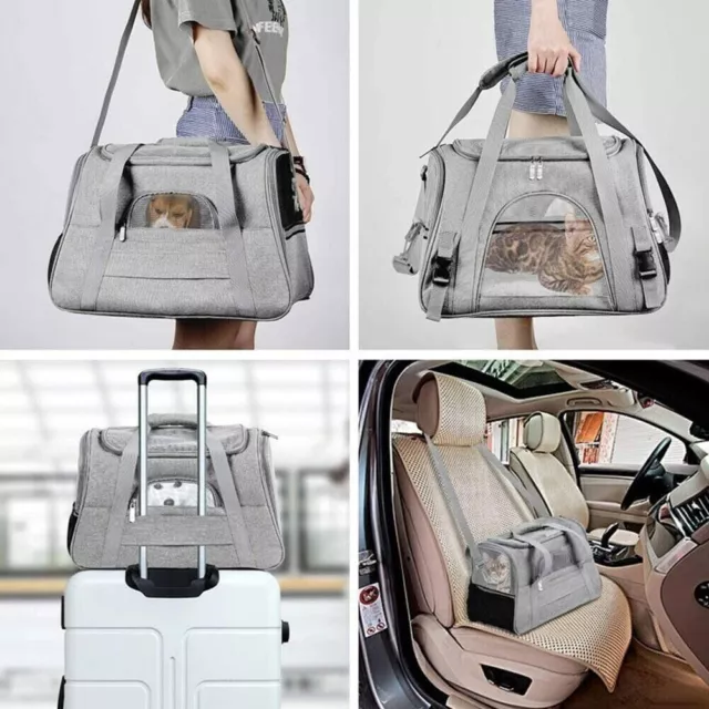 Cat Kitten Rabbit Dog Pet Carrier Portable Travel Animal Cage Lightweight Bag AU 3