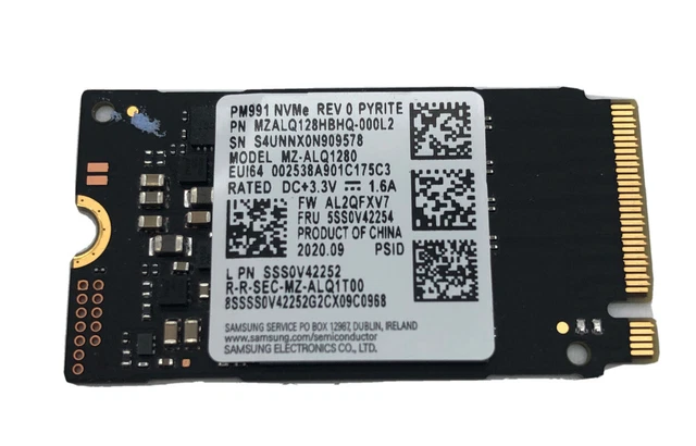 SAMSUNG PM991 M.2 NVMe 128GB SSD MZ-ALQ1280 MZALQ128HBHQ-000L2 ...
