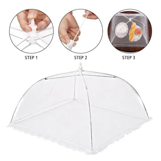 Pop Up Food Cover Protector Collapsible Umbrella Wasp Fly Mesh Net BBQ Covers