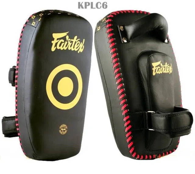 Fairtex Kick Curved pads KPLC-6 Black gold for Training Muay Thai MMA K1