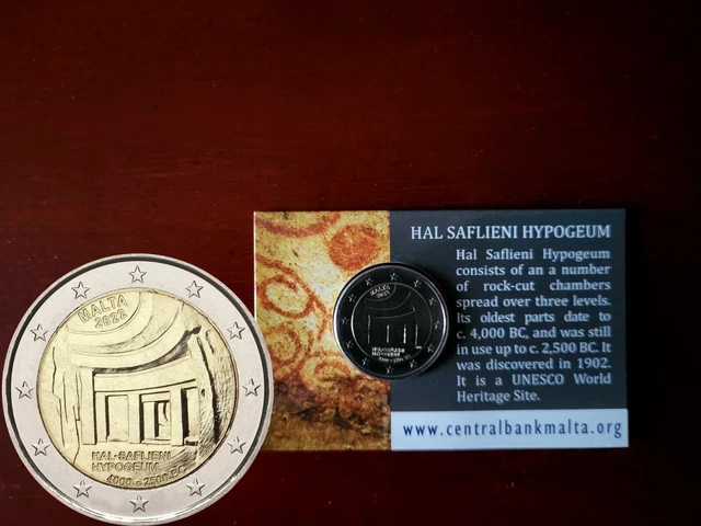 2 Euro Malta 2022. "Hal Saflieni Hypogeum" Gedenkmünze in Coincard