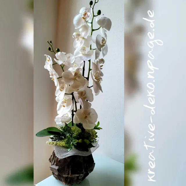 Neu Gesteck Orchideen Blumengesteck Kunstblumen  Tischdeko Blume Deko Unikat