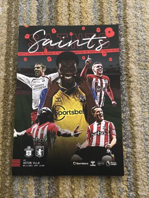 Southampton v Aston Villa - 2021/22 - Premier League - Match Day Programme