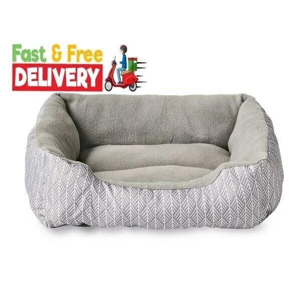 Small Cuddler Dog Cat Puppy Kitten Pet Bed, Gray, 19”x15”, Typically up to 25 L