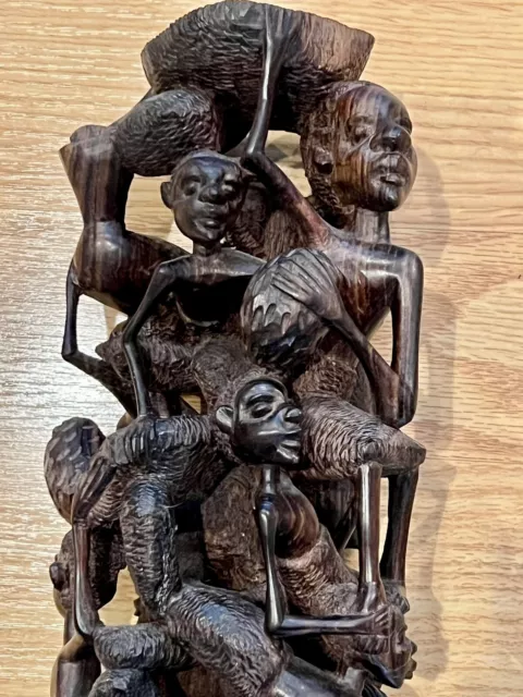 TANZANIA old african ebony "family tree" MAKONDE  13”